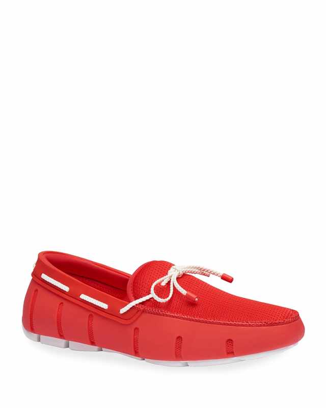 Men's Braided-Lace Mesh/Rubber Driver Loafers